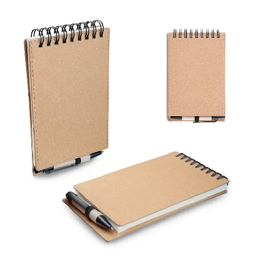 Mini Caderno A6 de anotações com caneta